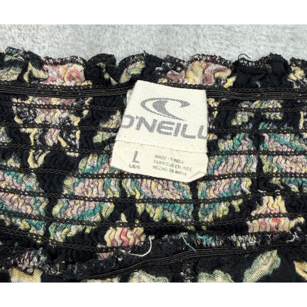 ONeill Womens Large Johnny Floral Beach Wide Leg Pants Smocked Waist Boho - Picture 3 of 8